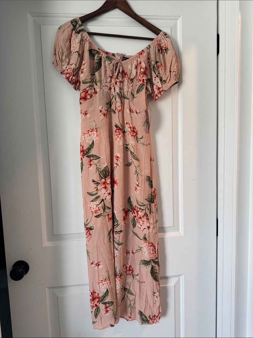 Floral Off-Shoulder Maxi Dress - Blush Pink